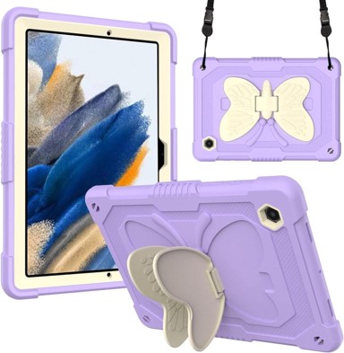 NIKCORP Zaštitna maska za iPad Mini 6 8,3" sa stalkom u obliku leptira držačem za olovku i naramenicom, ljubičasta